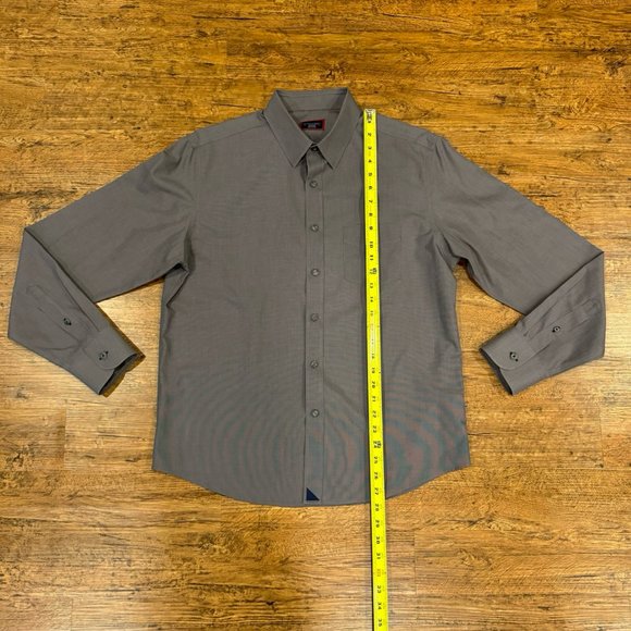 UNTUCKit Sangiovese Gray Wrinkle Free Long Sleeve Casual Button Up Shirt Men's M - Picture 9 of 11